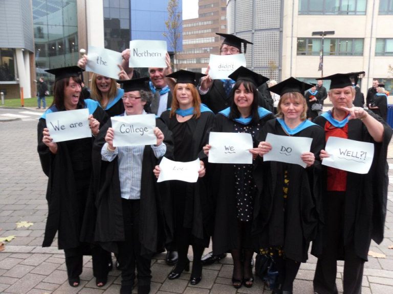 Students from Northern College in graduation robes