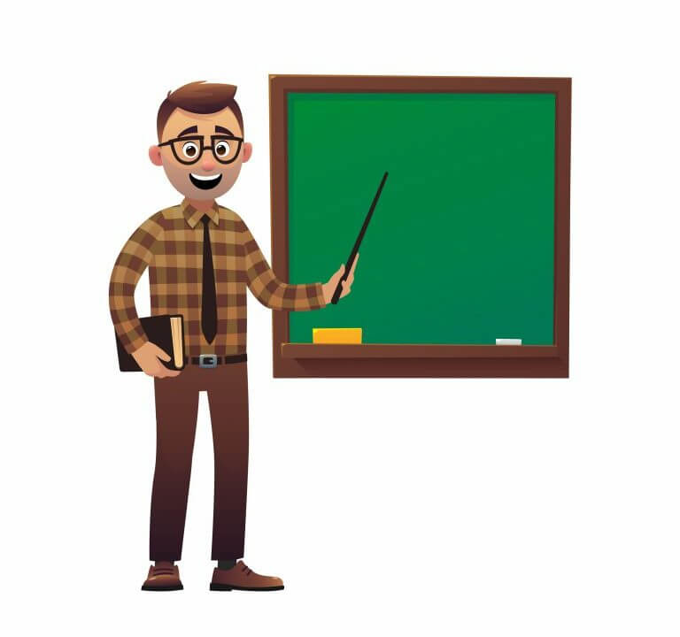 Cartoon teacher