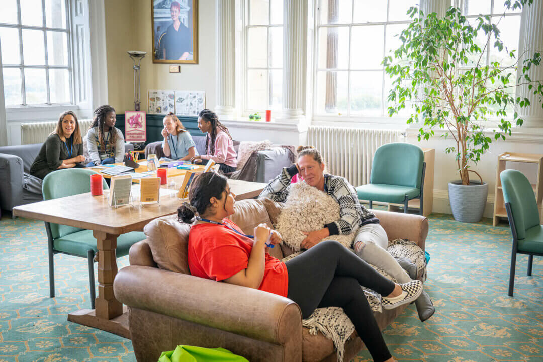 Students relaxing in lounge