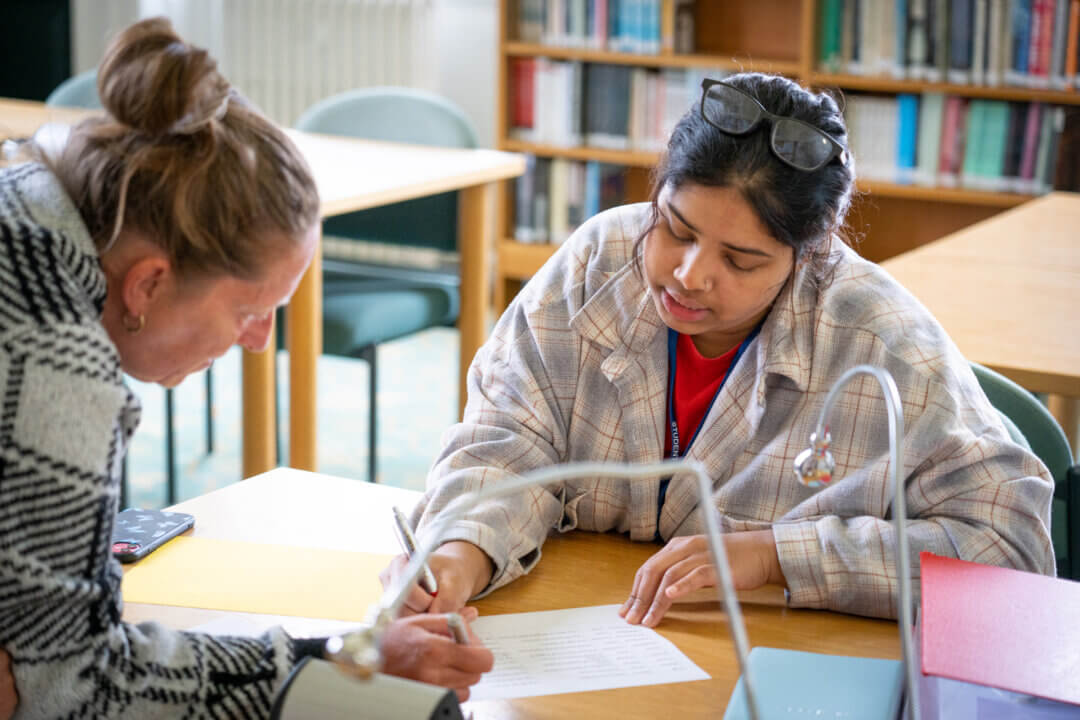 student studying at a desk