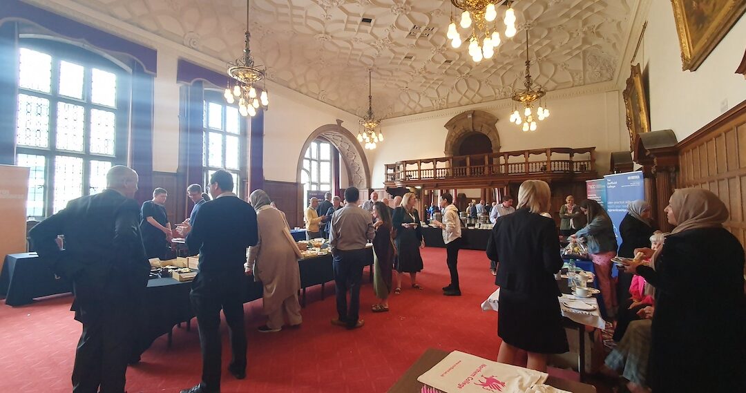 People having buffet lunch